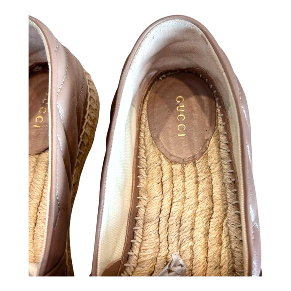 Gucci Nappa Charlotte Matelasse GG Marmont Espadrilles EU 38.5 Porcelain Rose - Picture 6 of 8